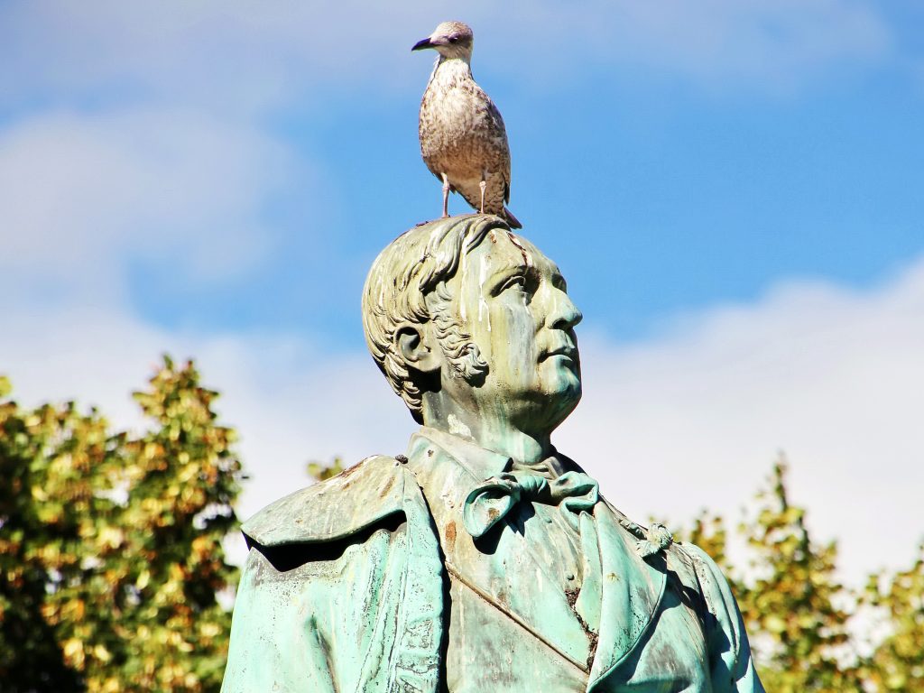 Statue with a bird